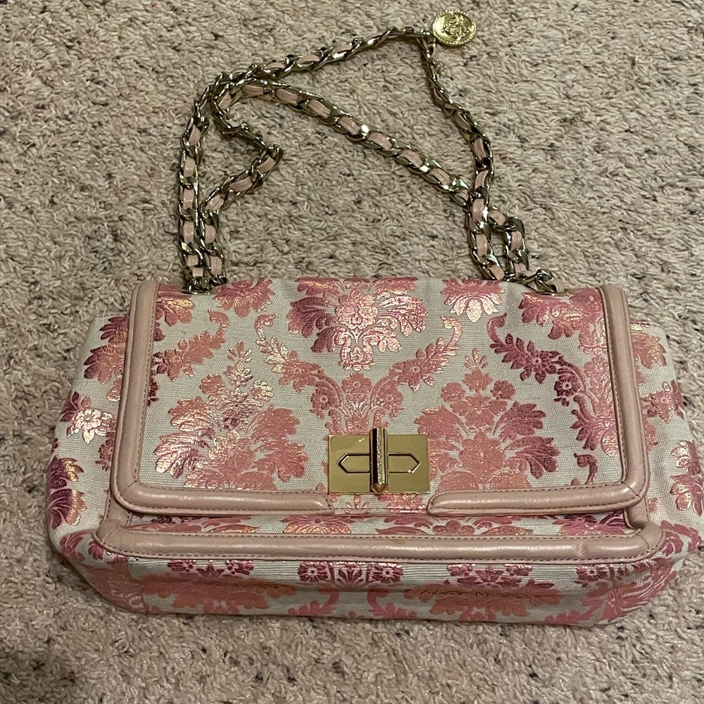 Rare Vintage Juicy Couture Brocade Metallic Pink and Gold Purse